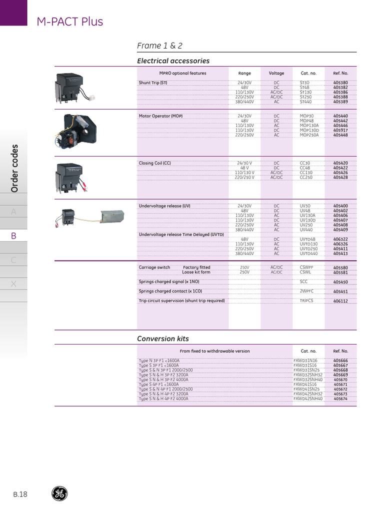 M-PACT Plus Electrical Accessories Catalogue | PDF | Direct Current ...