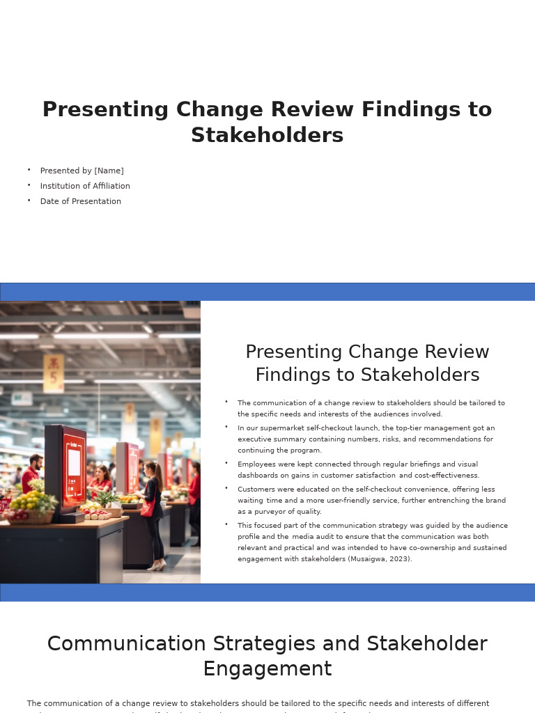 Presenting Change Review Findings To Stakeholders | PDF | Communication ...