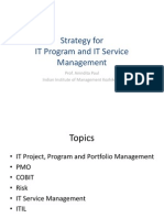 Strategy For IT Program and IT Service Management: Prof. Anindita Paul Indian Institute of Management Kozhikode