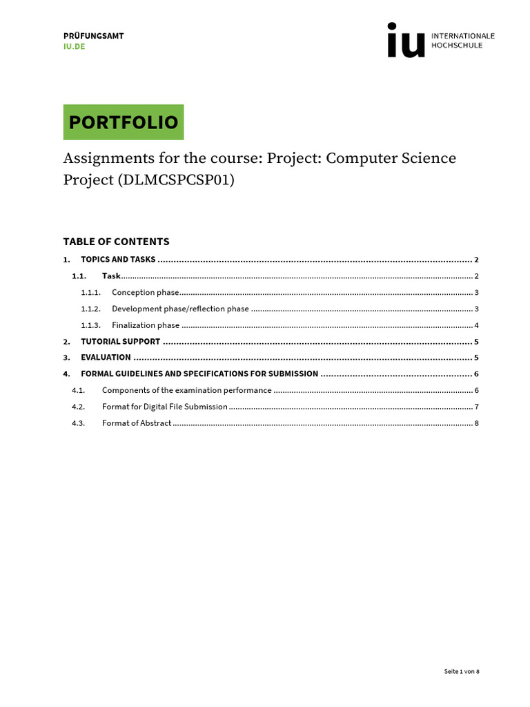 Assignments Portfolio DLMCSPCSP01 | PDF | Methodology | Computer ...