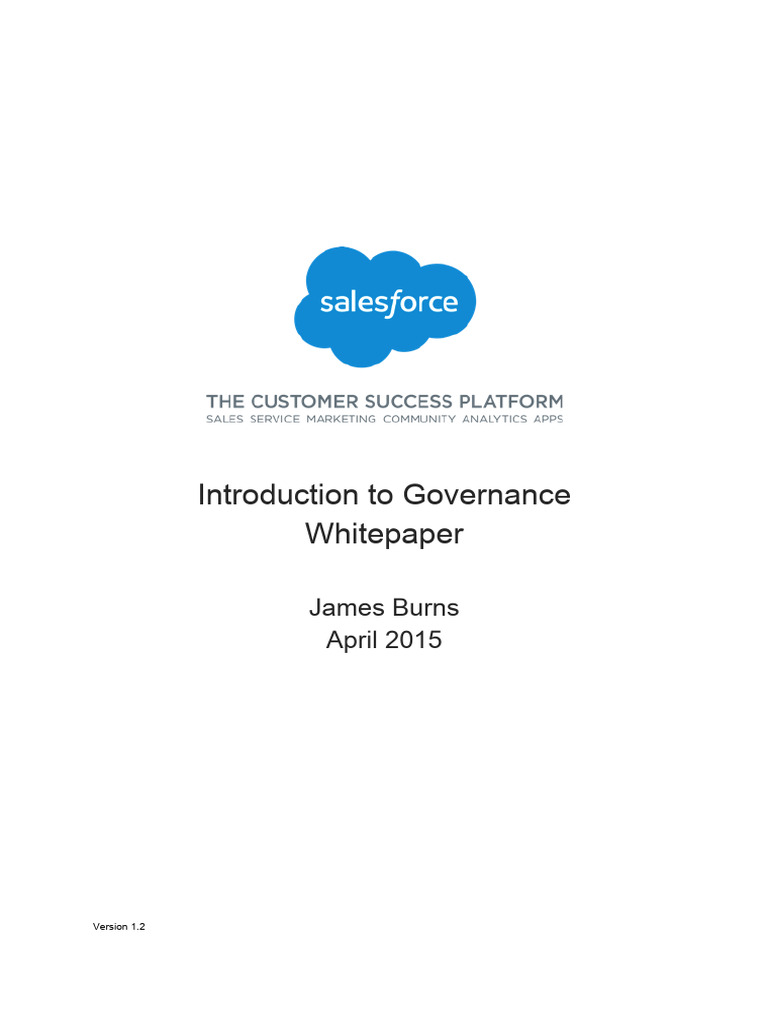 Salesforce Governance Framework Overview | PDF | Governance | Scrum ...