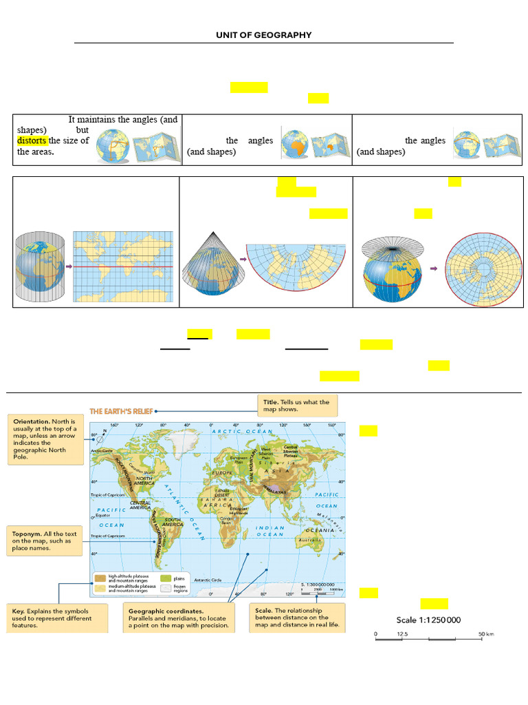 2 Projections of The Earth On A Flat Surface Maps | PDF | Map | Geometry