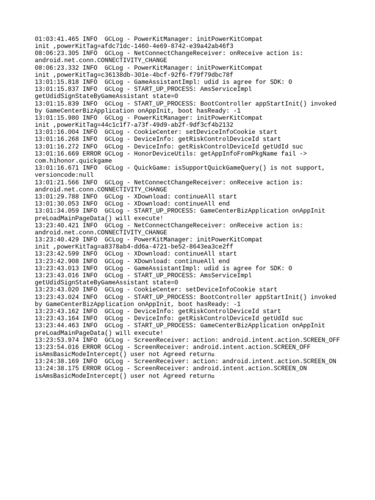 Android App Initialization Logs | PDF