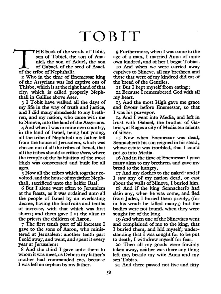 Tobit | PDF | Religious Belief And Doctrine