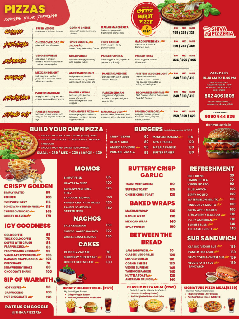 Pizza Toppings and Meal Options | PDF | Capsicum | Bell Pepper
