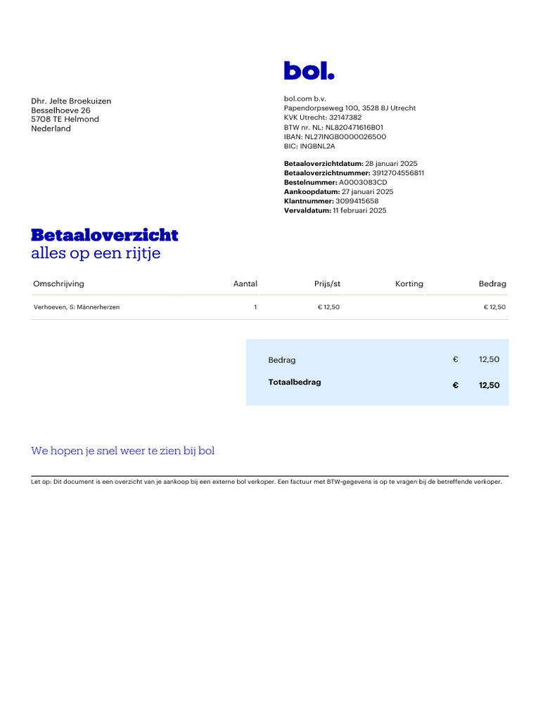 Betaaloverzicht: Alles Op Een Rijtje | PDF