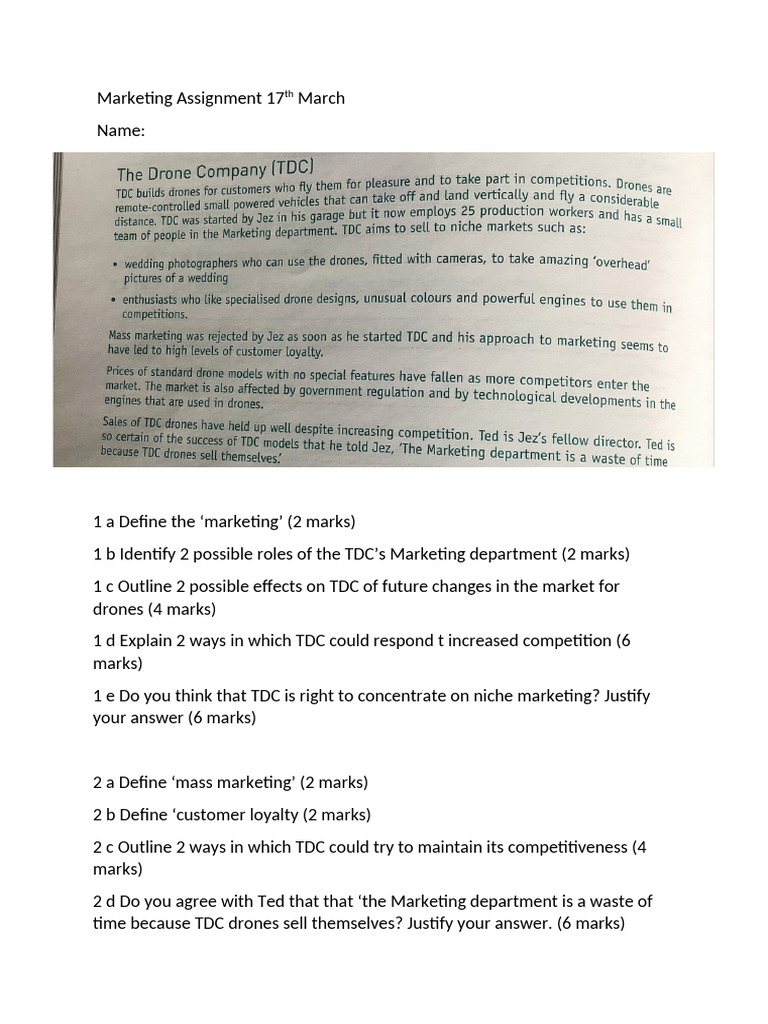 Marketing Assignment 17th March | PDF