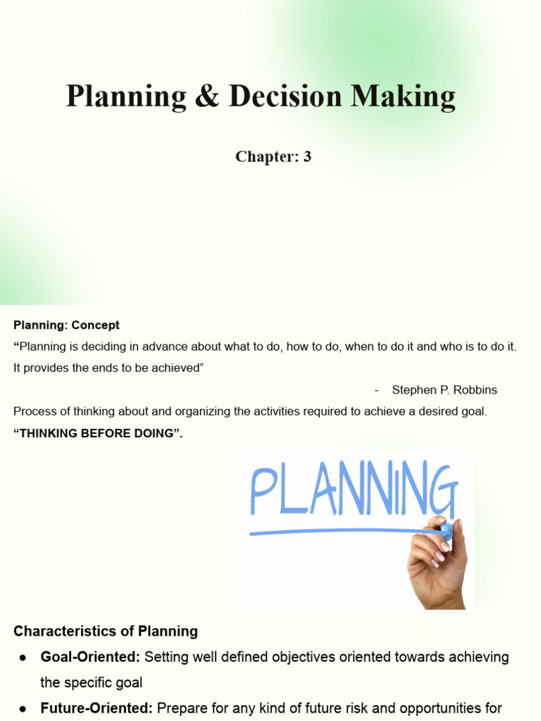 Effective Planning and Decision Making | PDF | Planning | Business
