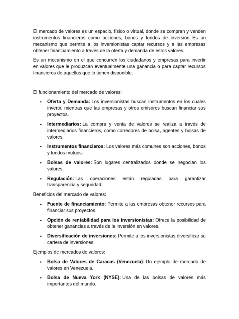 Guía para Invertir en el Mercado de Valores | PDF | Bolsa | Inversiones