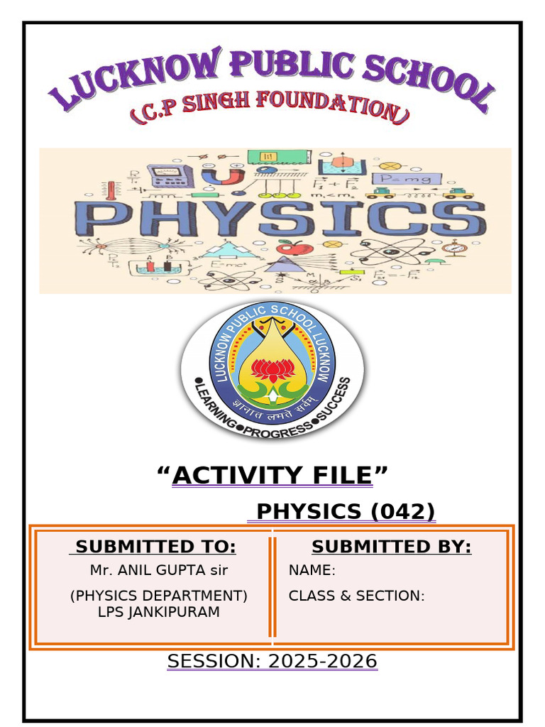 Physics Activity File 2025-2026 | PDF