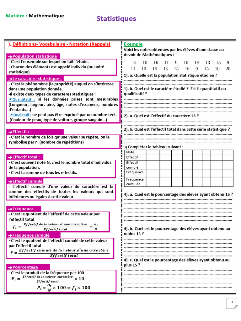 Statistique (1)-1-3 | PDF | Statistiques | Ensemble (Mathématiques)