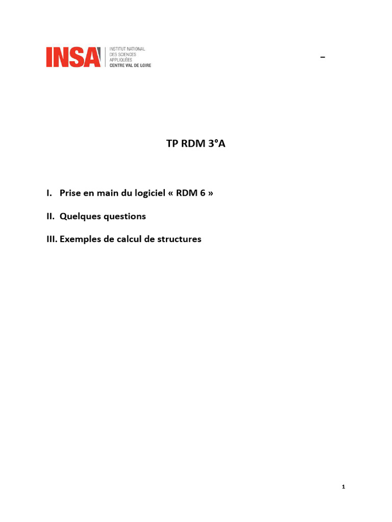 Guide d'utilisation du logiciel RDM 6 | PDF | Résistance des matériaux ...