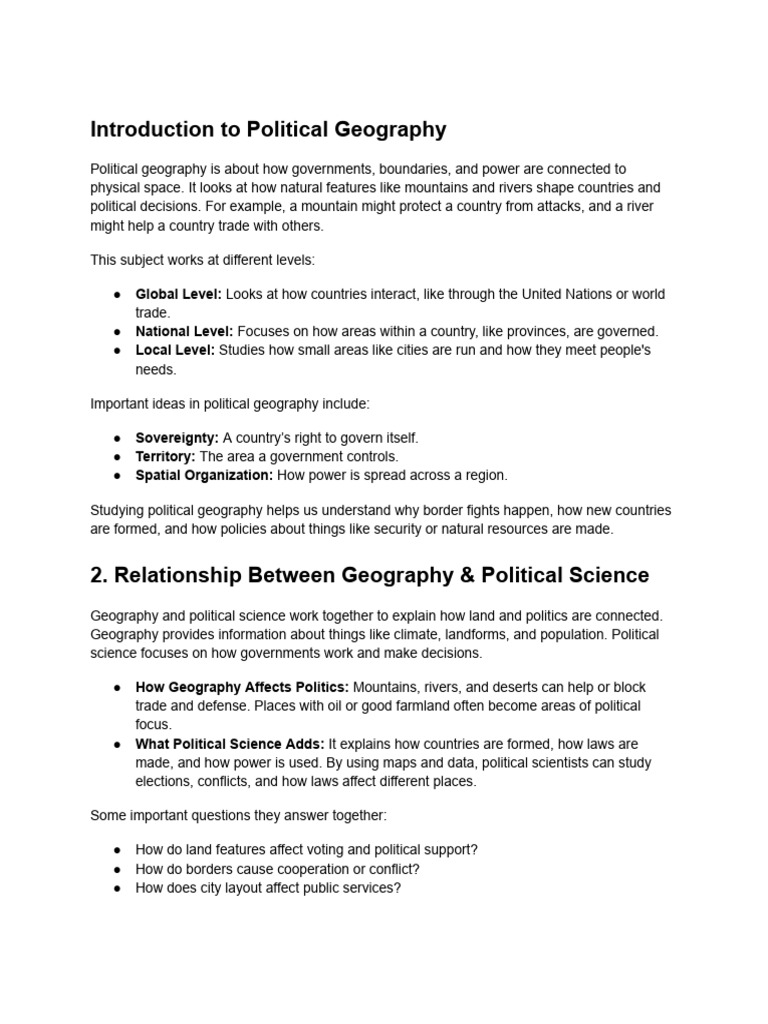 Geography's Role in Political Dynamics | PDF | Water | Climate Change