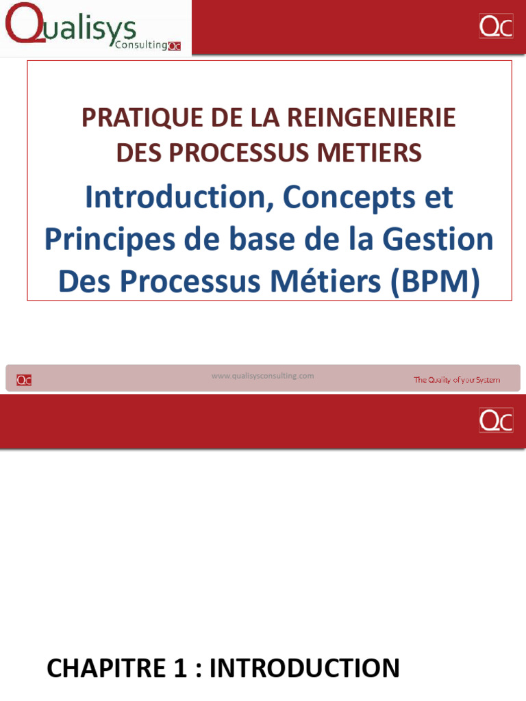 Partie 1 - Introduction Concepts Et Principes de Bases BPM | PDF ...