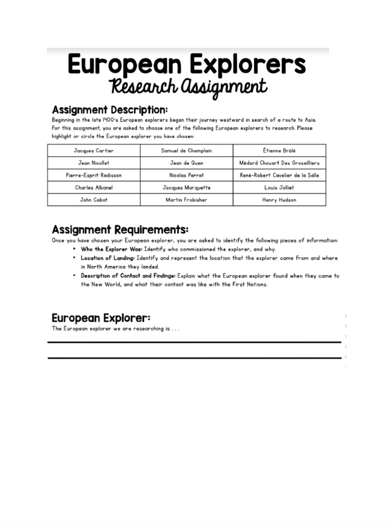European Explorer Research Project | PDF