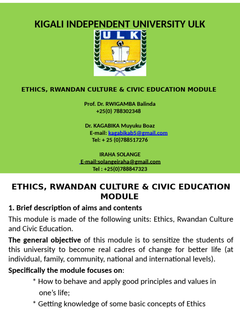 Rwandan Ethics and Cultural Values | PDF | Entrepreneurship | Soul