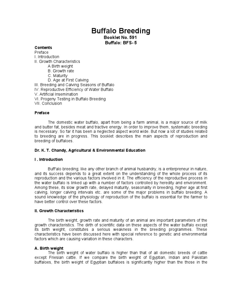 Buffalo Breeding and Reproduction Guide | PDF | Cattle | Semen