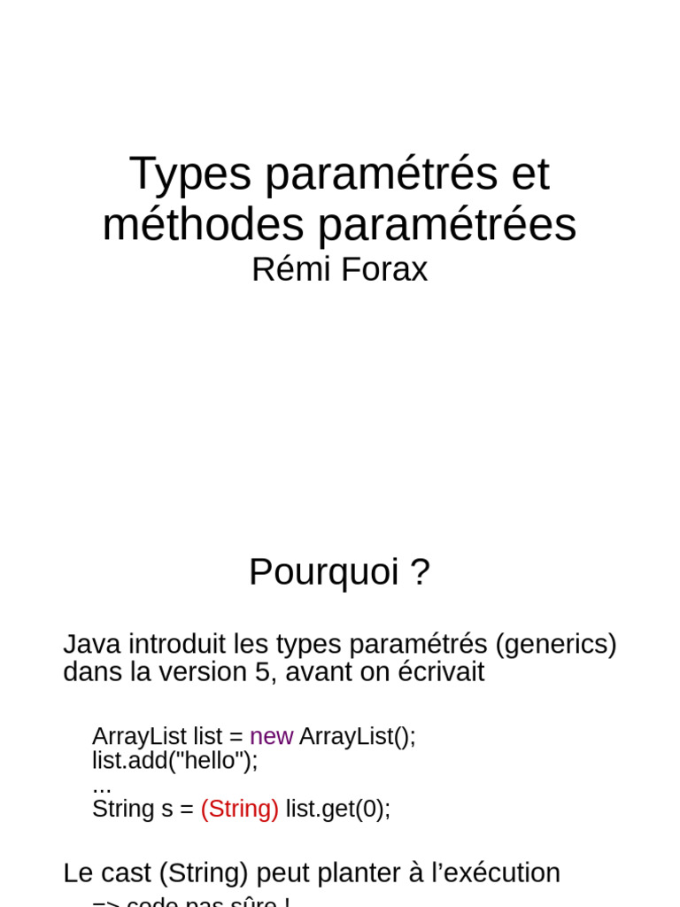 Types paramétrés en Java : Guide complet | PDF | Java (Langage de ...