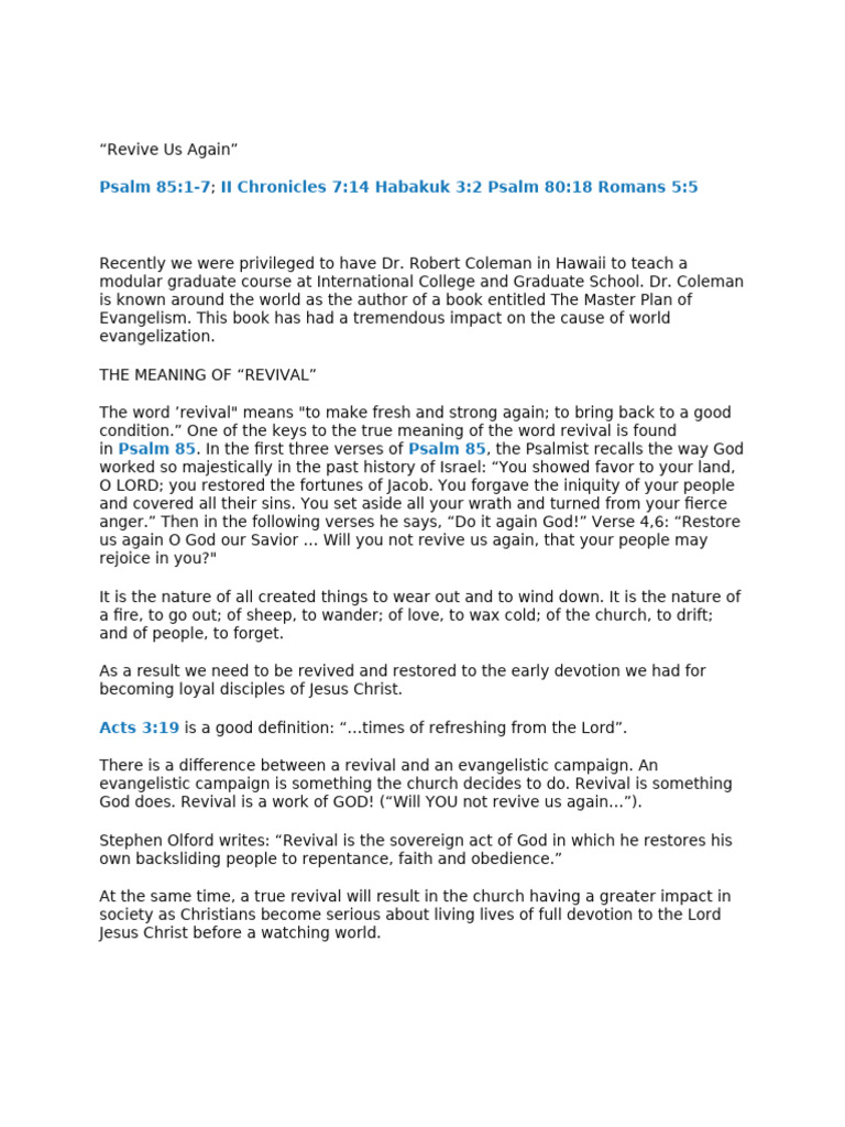 Conditions for Spiritual Revival | PDF | Jacob | Jesus