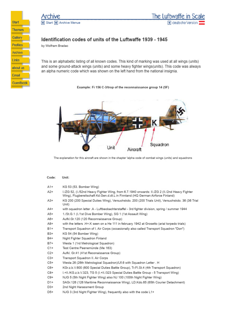 Luftwaffe Unit Identification Codes 1939-1945 | PDF | Luftwaffe ...