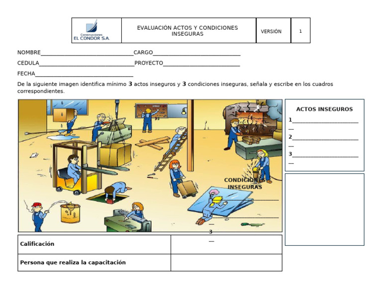 Evaluación de Actos y Condiciones Inseguras | PDF