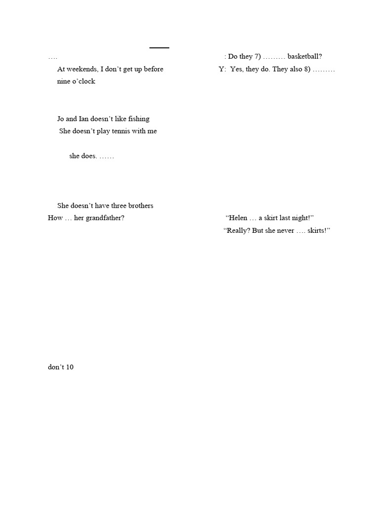 Review 1 - Present Simple,Past Simple,Comparison of Adjectives | PDF