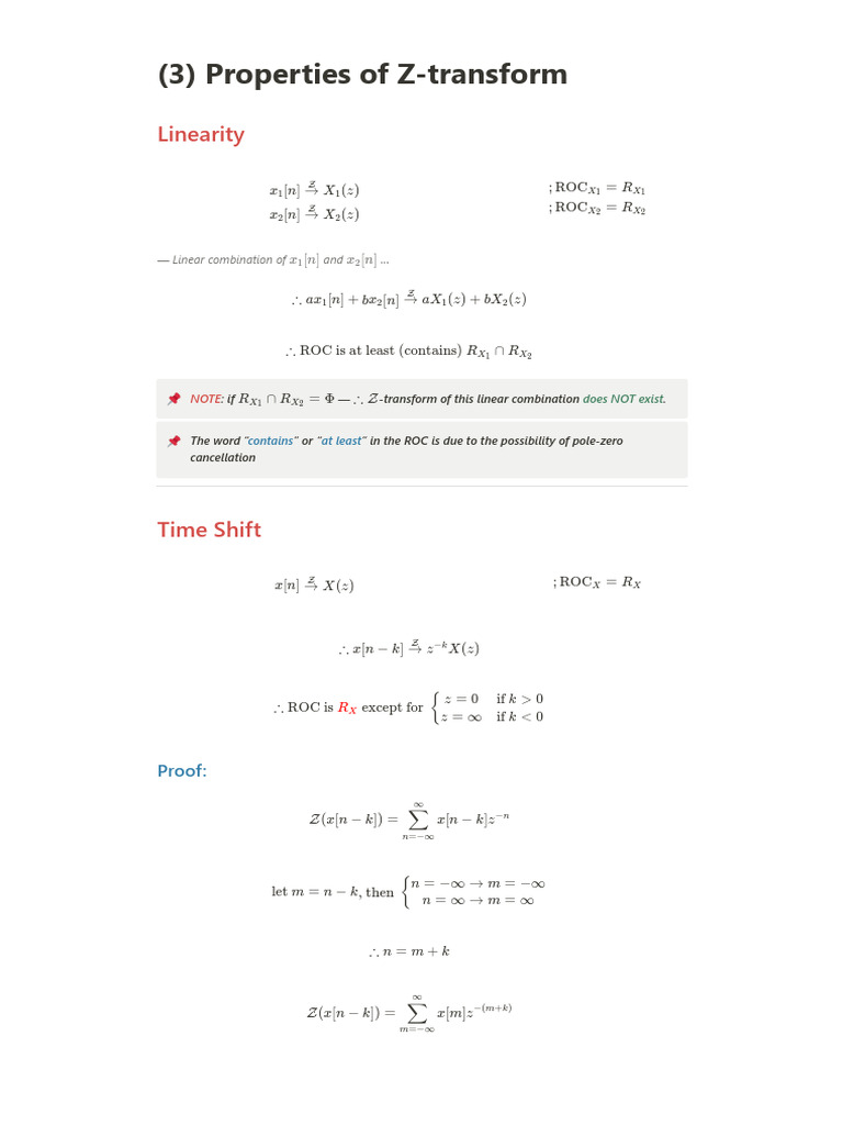 Properties of Z-Transform Explained | PDF