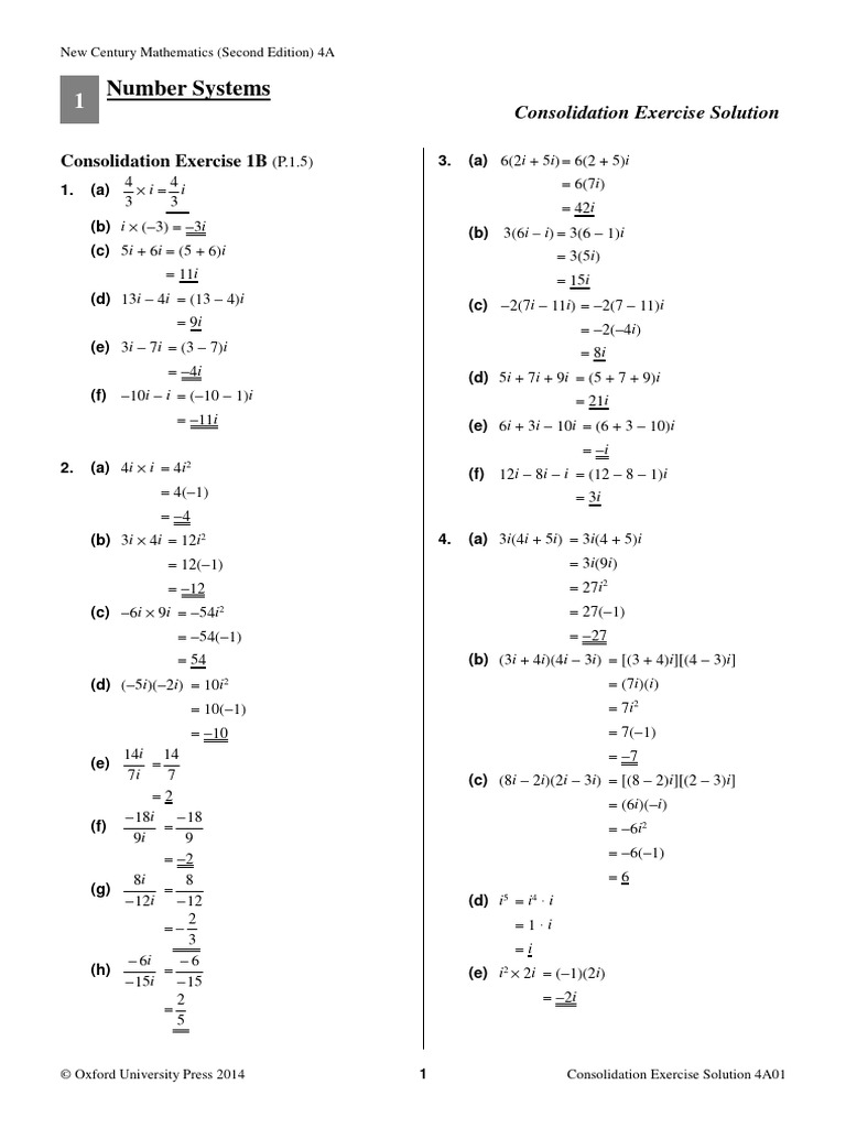 Complex Number Operations Solutions | PDF