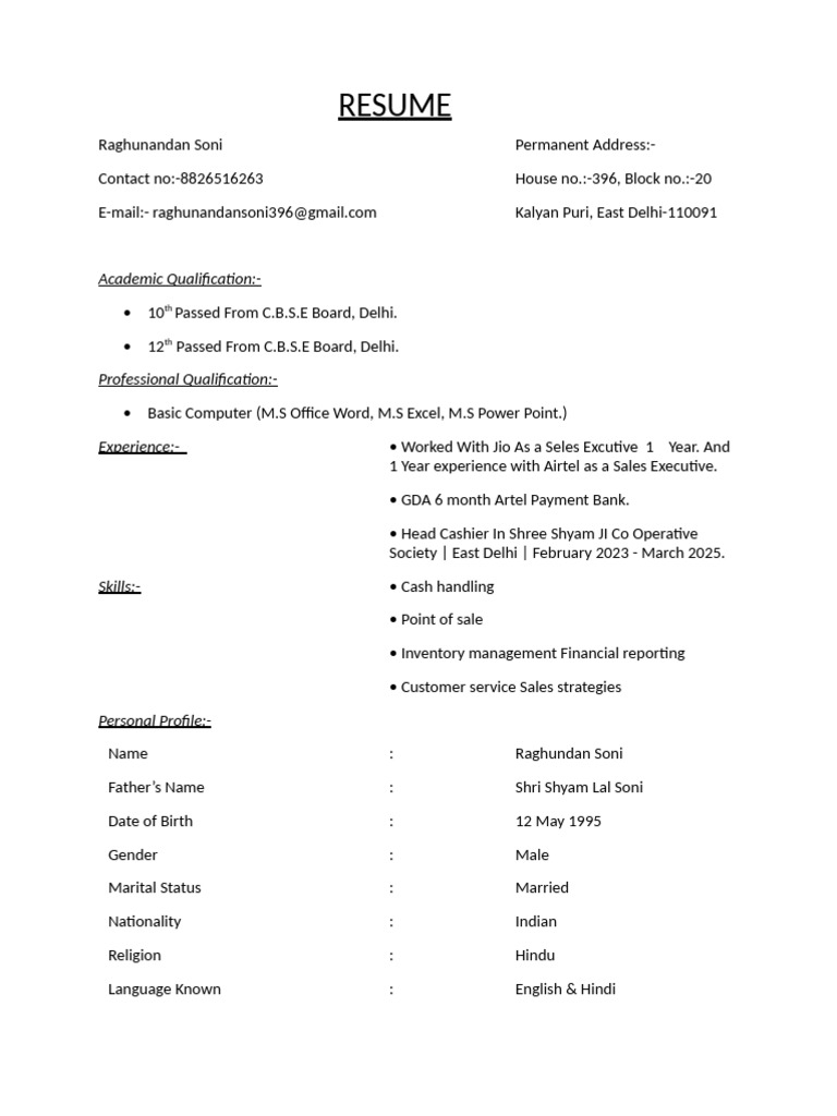 Raghu (Resume 31-10-2014) | PDF