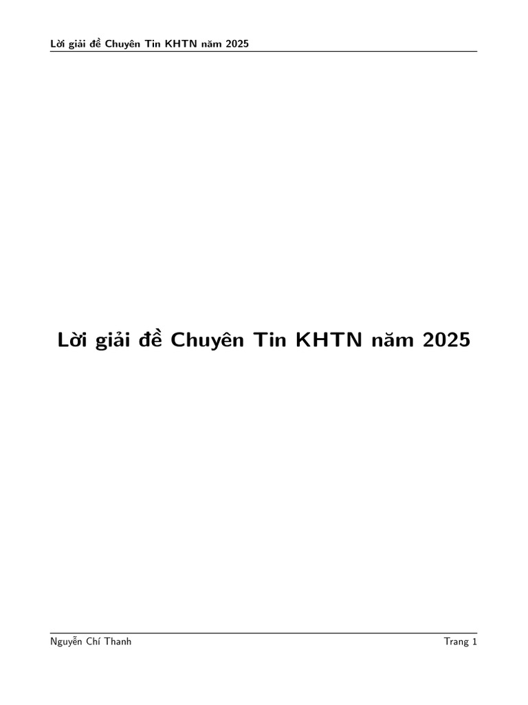 Lời giải đề Chuyên Tin KHTN năm 2025 | PDF