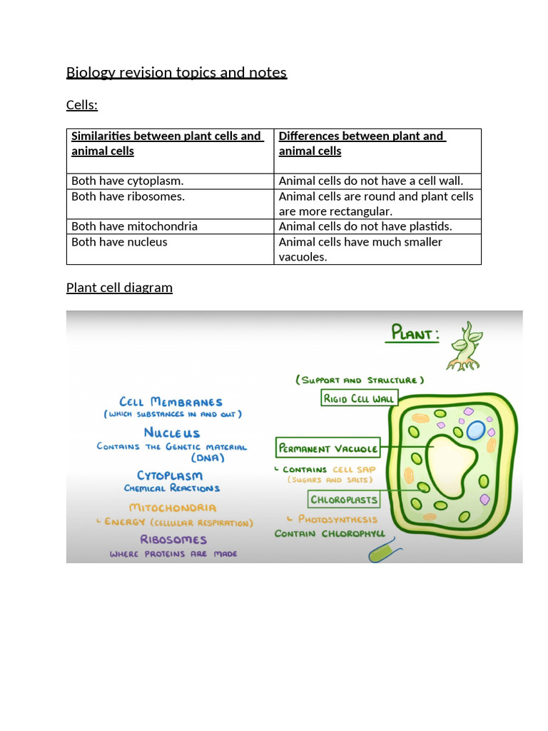 Biology Revision Topics and Notes | PDF