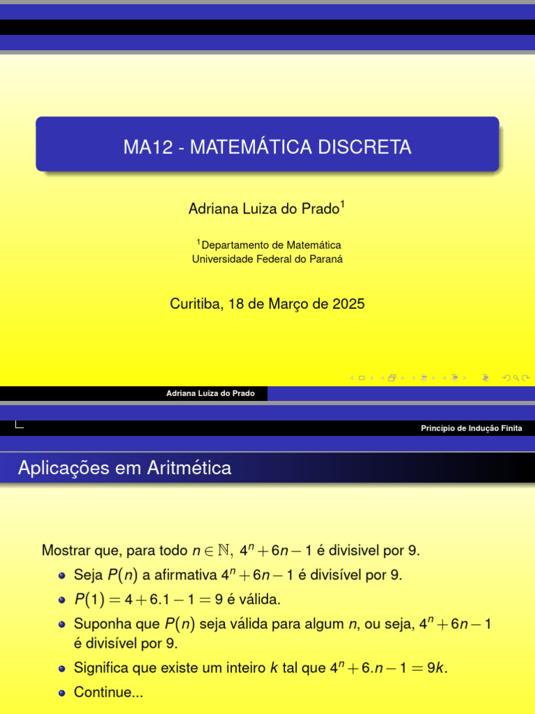 Aula 4 A de MA12 | PDF | Conceitos matemáticos | Lógica matemática