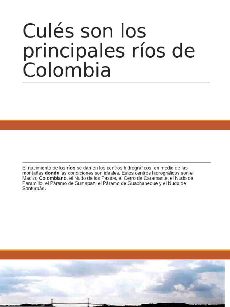 Culés Son Los Principales Ríos de Colombia | PDF