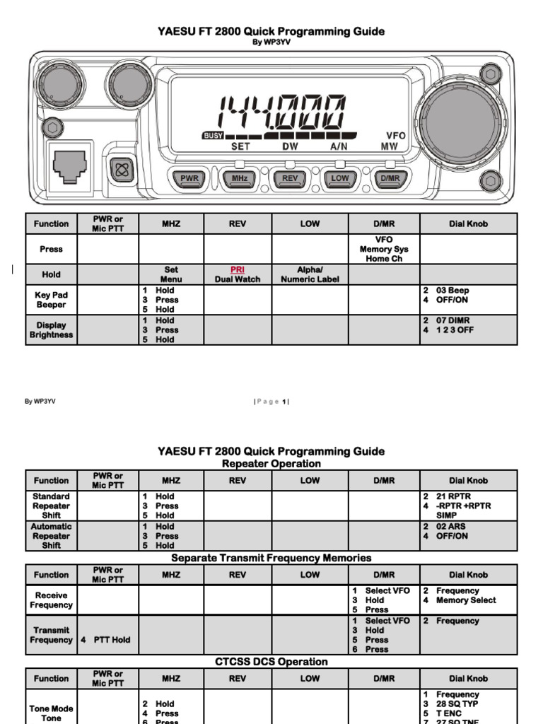 FT 2800 Quick Programming Guide | PDF | Telecommunications