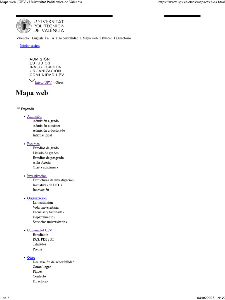Mapa de la UPV en Valencia | PDF | Etapas educativas | Educación más alta