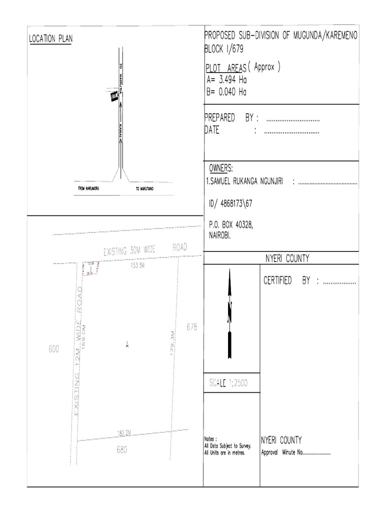 Rukanga Scheme Plan | PDF