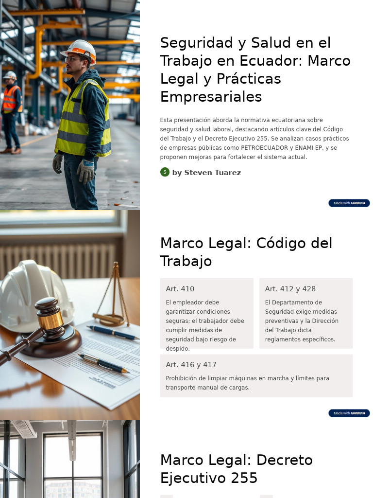 Seguridad y Salud Laboral en Ecuador | PDF | Seguridad y salud ocupacional