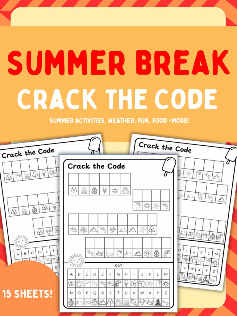 SummerLogicPuzzlesSummerBreakCracktheCodeSecretMessageCryptogramGames 1 ...