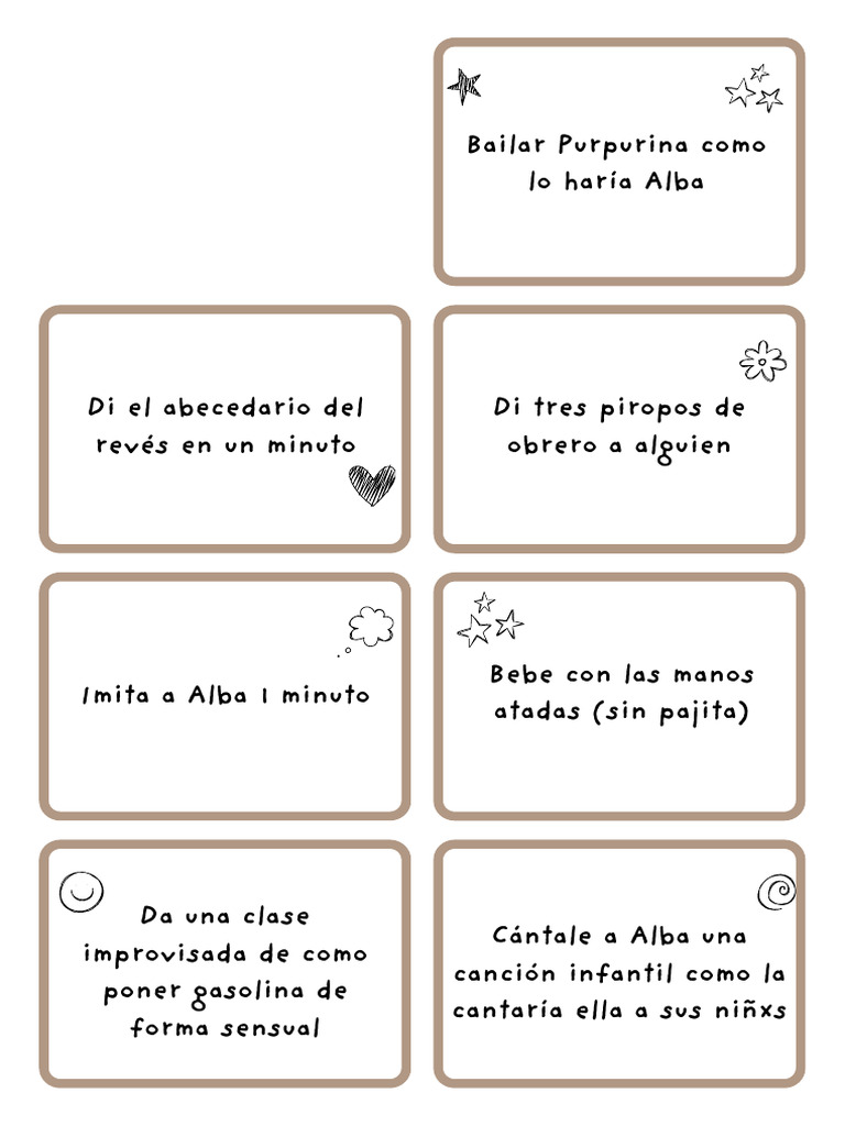 Retos Divertidos para Jugar con Alba | PDF