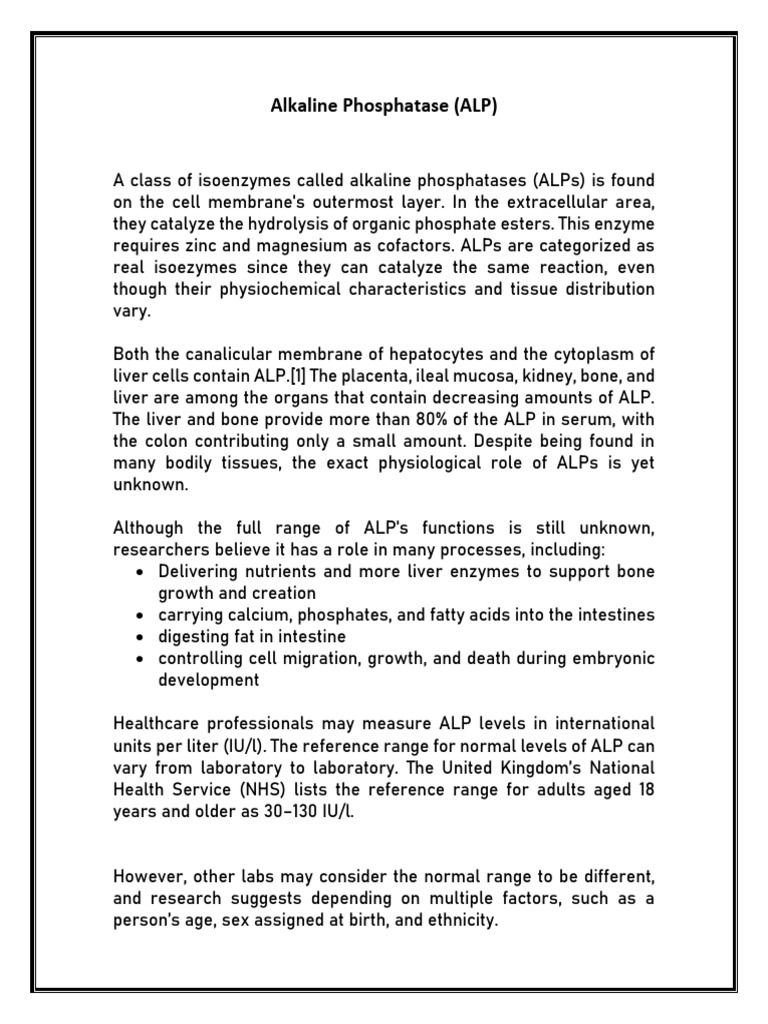 Understanding Alkaline Phosphatase Levels | PDF