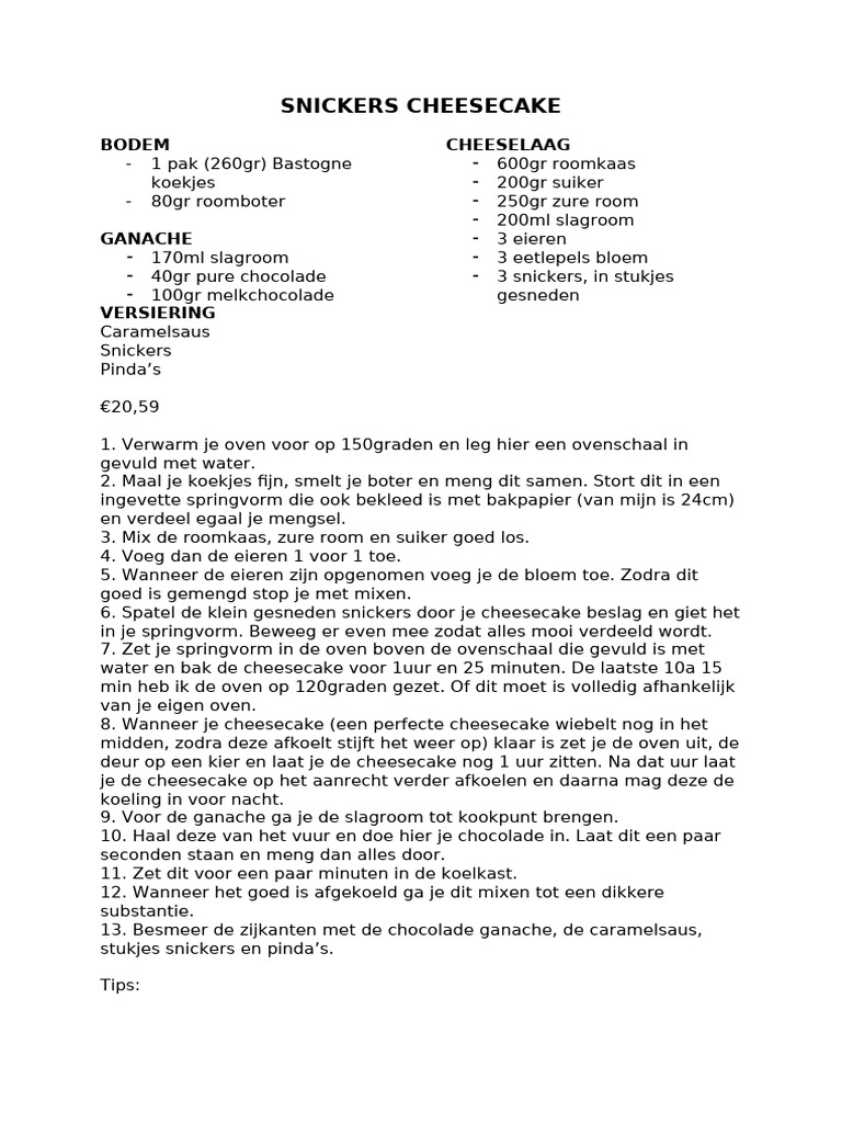 Snickers Cheesecake | PDF
