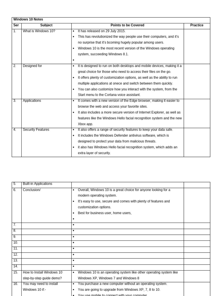 Windows 10 Basic Notes December 2024 | PDF | Windows 10 | Booting