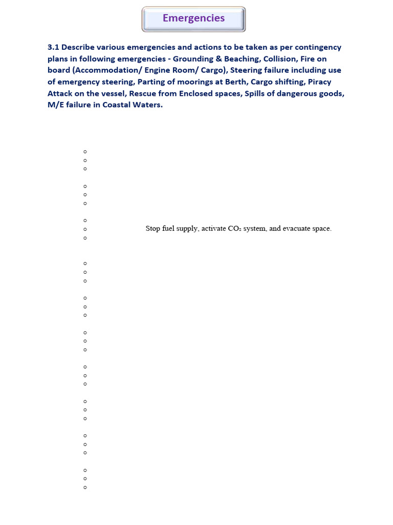 Ship Emergency Procedures and Safety Measures | PDF | Ships | Emergency