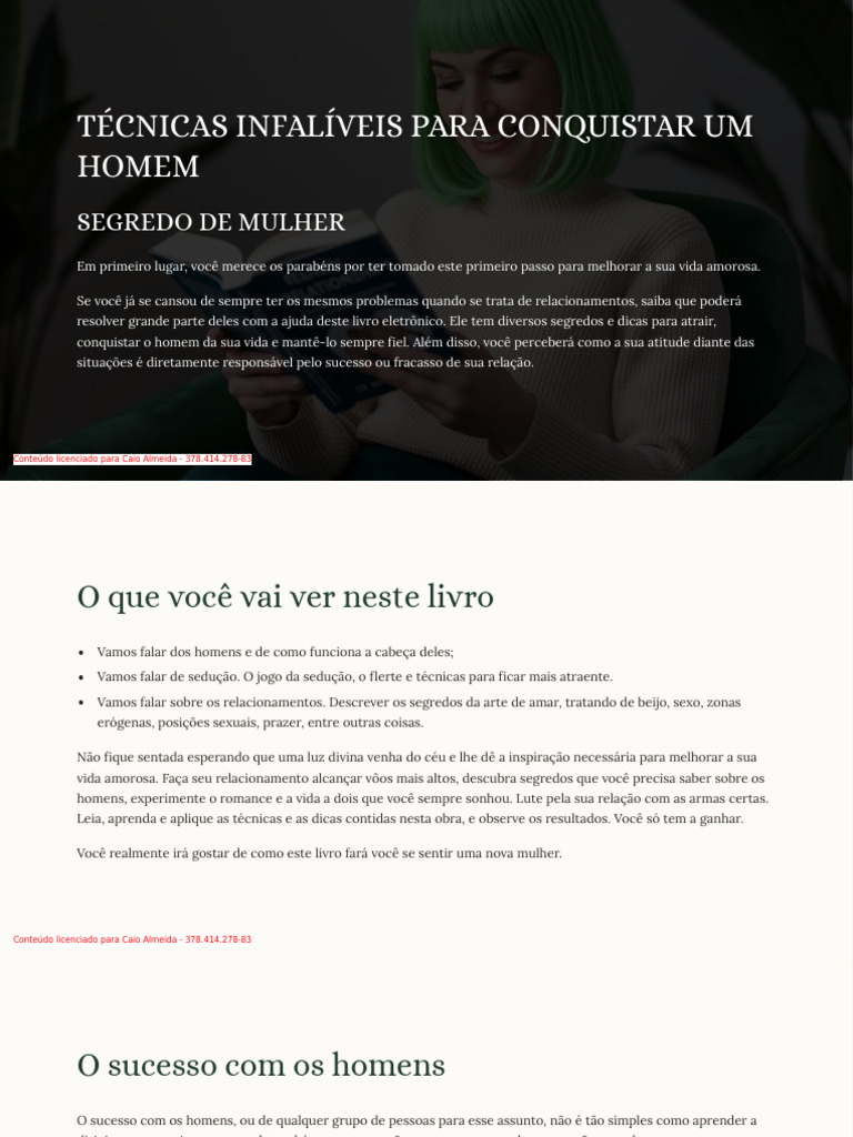 Técnicas para Conquistar um Homem | PDF | Amor | Homem