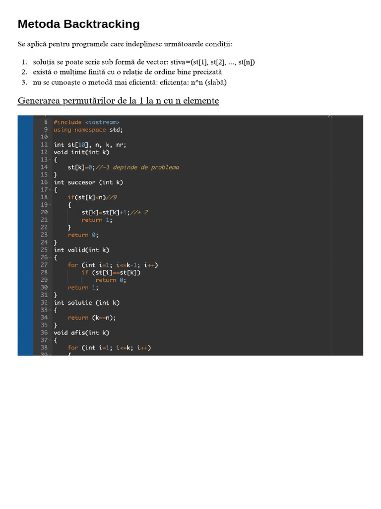Metoda Backtracking | PDF