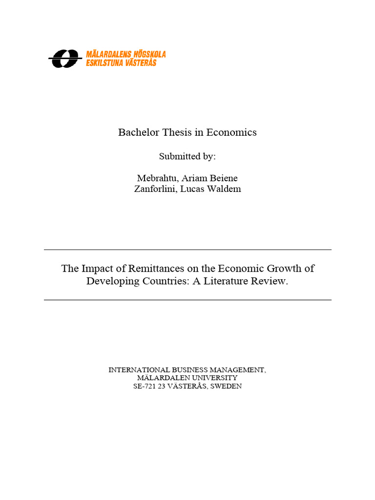 Impact of Remittances on Growth in Developing Countries | PDF ...