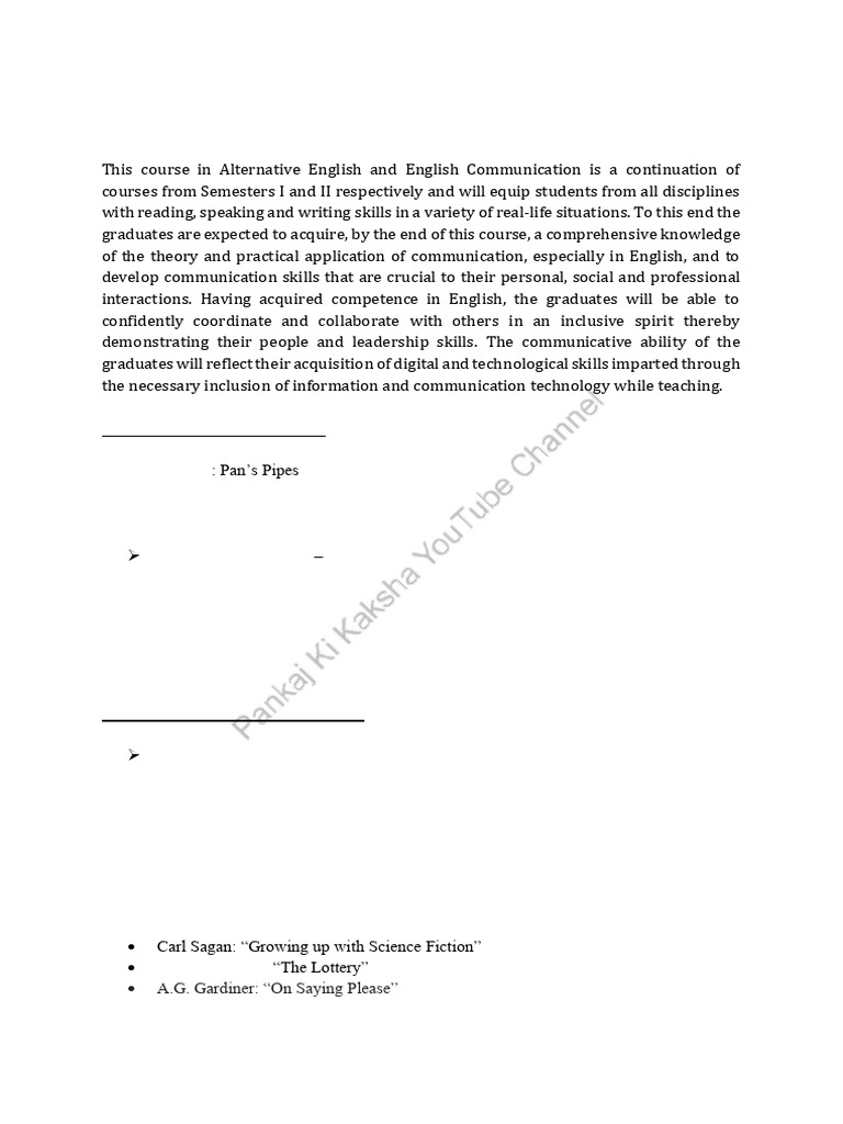 AEC English Communication Syllabus 4th Sem | PDF | Communication ...