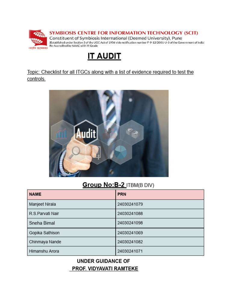 ITGC Audit Checklist and Evidence Guide | PDF | Backup | Physical Security
