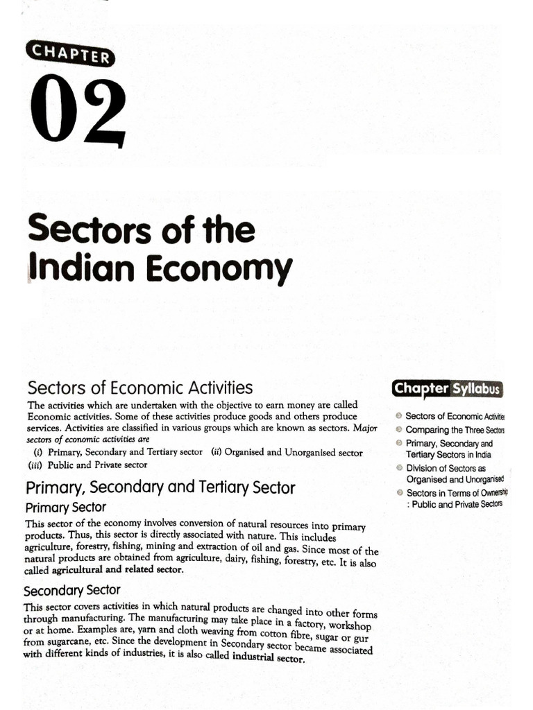 Sectors of The Indian Economy | PDF