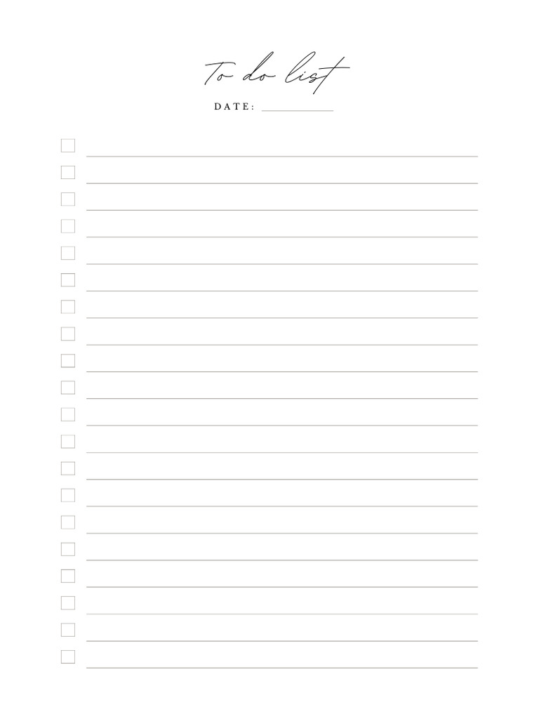 To Do List: Date | PDF